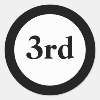 Third Place Award Black Stickers ラウンドシール