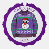 Third Place Ugly Sweater Winner Christmas オーナメントカード (裏面)