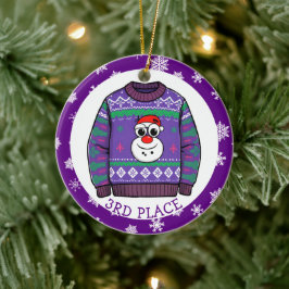 Third Place Ugly Sweater Winner Christmas セラミックオーナメント