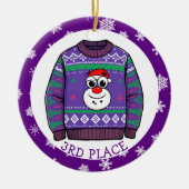 Third Place Ugly Sweater Winner Christmas セラミックオーナメント (正面)