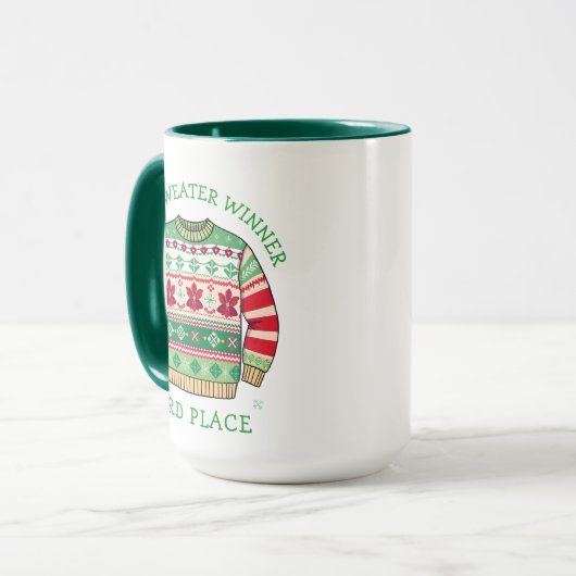 Third Place Ugly Sweater Winner Christmas マグカップ (正面左)