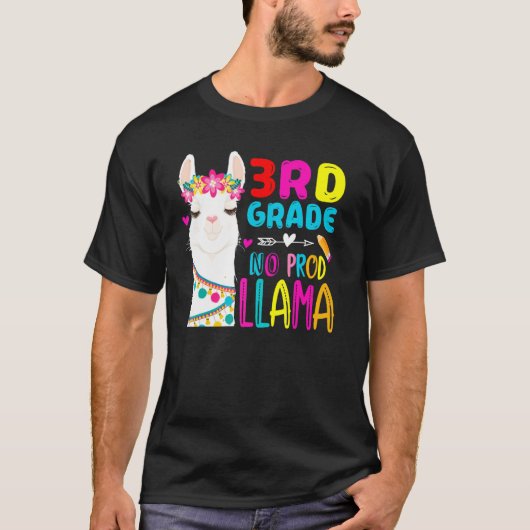 Third Team 3rd Grade Teacher Rainbow No Prob Llama Tシャツ (正面)