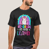 Third Team 3rd Grade Teacher Rainbow No Prob Llama Tシャツ (正面)
