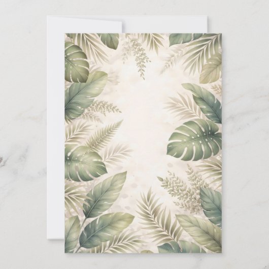 Third Wild Jungle Safari Animals Boy 3rd Birthday  招待状 (裏面)