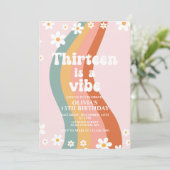 Thirteen is a Vibe グルービーレインボー 13歳の誕生日 招待状 (スタンド正面)