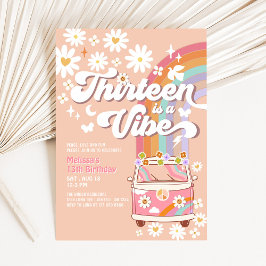 THIRTEEN is a Vibe グルービー ダイジー レインボー 誕生日 招待状