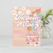 THIRTEEN is a Vibe グルービー ダイジー レインボー 誕生日 招待状 (スタンド正面)