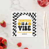 Thirteen Is A Vibe Retro 13th Birthday Party スタンダードカクテルナプキン (インサイチュ)