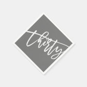 THIRTYスクリプモダント白色の編集可能カラー30th スタンダードカクテルナプキン (角)