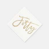 THIRTYスクリプモダントglam金ゴールドグリッター40番目のパーティー スタンダードカクテルナプキン (角)