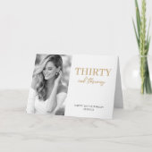 Thirty and Thriving Elegant 30th Birthday Photo カード (正面)