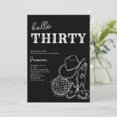 Thirty Black and White Western 30th Birthday Party 招待状 (スタンド正面)