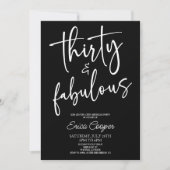 Thirty & Fabulous Minimal 30th Birthday Party 招待状 (正面)