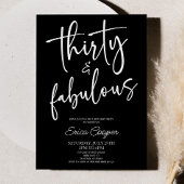 Thirty & Fabulous Minimal 30th Birthday Party 招待状