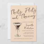 Thirty Flirty and Thriving カクテル 30歳の誕生日 招待状 (正面)