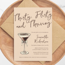 Thirty Flirty and Thriving カクテル 30歳の誕生日