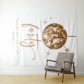 Thirty Gold Disco Ball 40th Birthday Party タペストリー (インサイチュ(横))