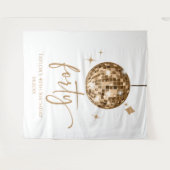 Thirty Gold Disco Ball 40th Birthday Party タペストリー (正面(横))