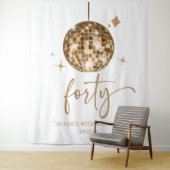Thirty Gold Disco Ball 40th Birthday Party タペストリー (インサイチュ)