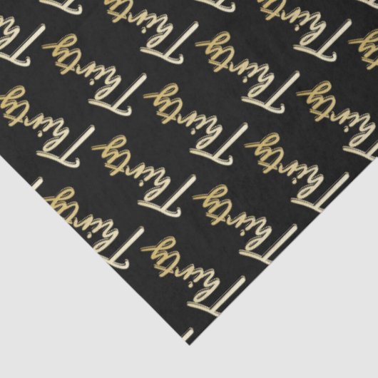 Thirty gold on black birthday or annversary 薄葉紙 (詳細)