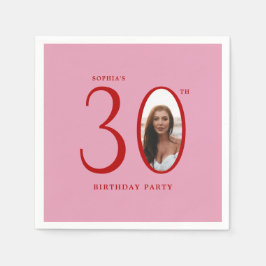 Thirty Minimal Photo 30th Birthday スタンダードカクテルナプキン