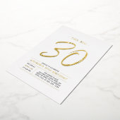 Thirty | Modern Gold Big 30th Birthday Party 箔招待状 (回転した状態)