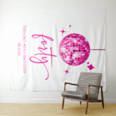 Thirty Pink Disco Ball 40th Birthday Party タペストリー (インサイチュ(横))