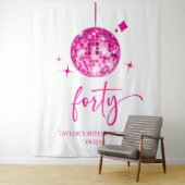 Thirty Pink Disco Ball 40th Birthday Party タペストリー (インサイチュ)