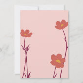 Thirty Pink Floral Minimal 30th Birthday 招待状 (裏面)