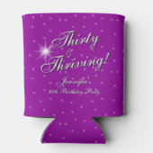 Thirty & Thriving Pink Purple 30th Birthday 缶クーラー (裏面)