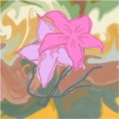 This abstract flower art design blends soft floral シール (正面)