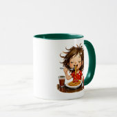 This adorable illustration shows a little girl hap マグカップ (正面右)