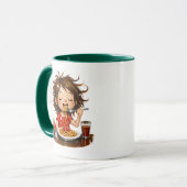 This adorable illustration shows a little girl hap マグカップ (正面左)