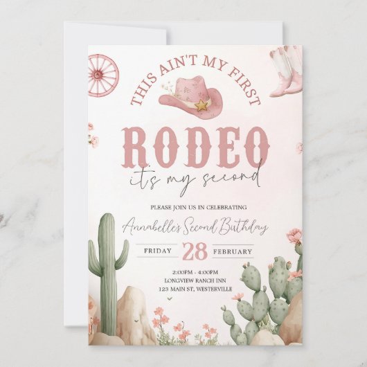 This Ain’t My First Rodeo Birthday Invitation, 2nd 招待状 (正面)