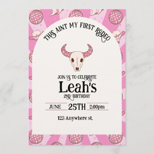 this aint my first rodeo. 2nd birthday invitation 招待状 (正面)