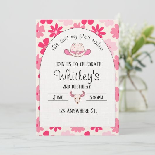 this aint my first rodeo. 2nd birthday invitation 招待状 (スタンド正面)