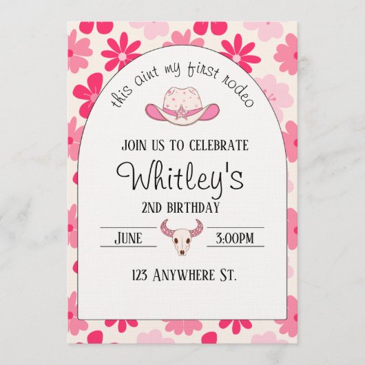 this aint my first rodeo. 2nd birthday invitation 招待状 (正面)