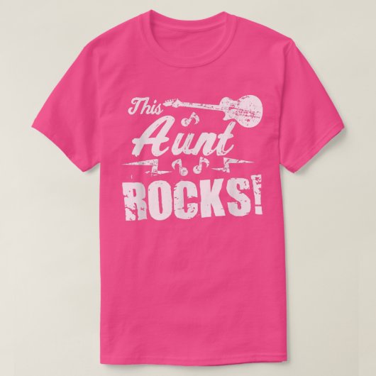 This Aunt Rocks T Guitar Rock n Roll Funny Tee 294 Tシャツ (デザイン正面)