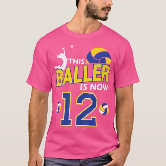 This Baller Is Now 12 Birthday Volleyball Girl Bda Tシャツ (正面)