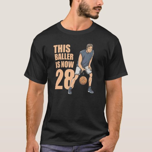 This Baller Is Now 28 Cute 28th Basketball For Boy Tシャツ (正面)