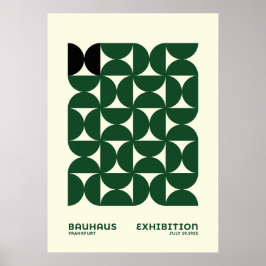 This Bauhaus-inspired geometric pattern poster fea ポスター