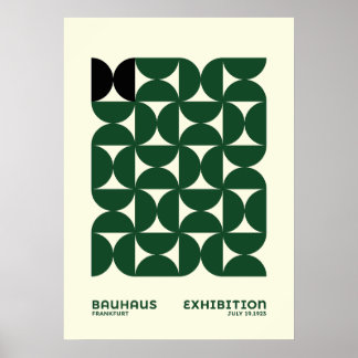 This Bauhaus-inspired geometric pattern poster fea ポスター