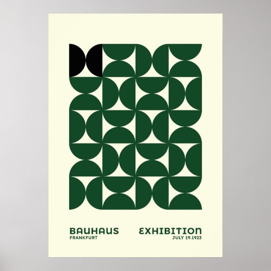 This Bauhaus-inspired geometric pattern poster fea ポスター (正面)