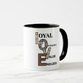 This beautiful mug shows how great love is. マグカップ (正面右)