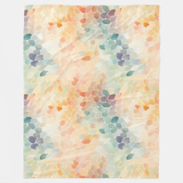 This blanket features a soft pastel abstract water フリースブランケット