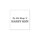 This Book Belongs To - Name Library Bookplate Kids ラバースタンプ (インプリント)