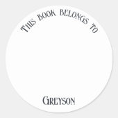 This Book Belongs to Personalize Reading Red Panda ラウンドシール (正面)