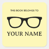 This book belongs to spectacles bookplate label スクエアシール (正面)