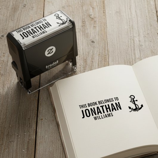 This Book Belongs To Stamp with Anchor セルフインキングスタンプ