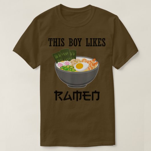 This Boy Likes Ramen Ironic Japanese Food Art Tシャツ (デザイン正面)